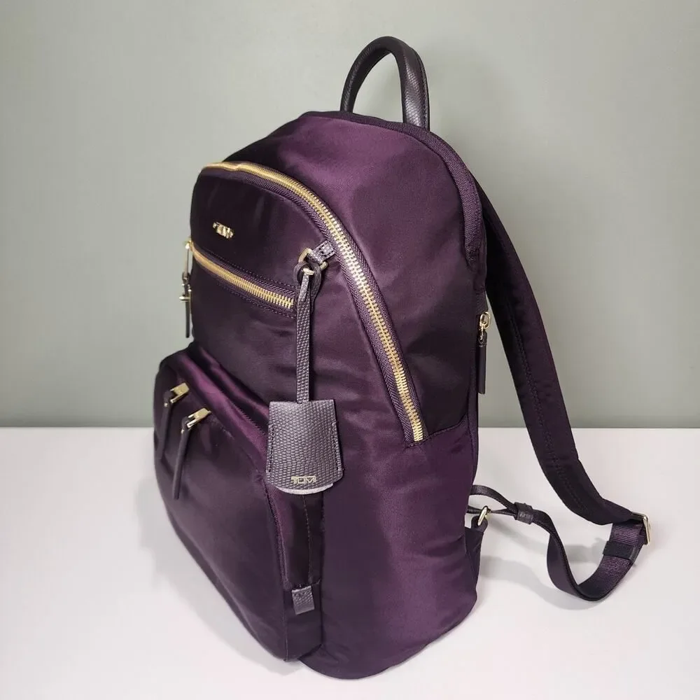 NWT Tumi Voyageur HARRIET 14.25” Nylon Laptop Backpack Black Berry Purple